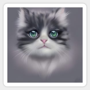 Smokey grey kitty cat Sticker